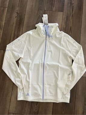 NWT adidas Women's Primeblue Full Zip White Violet Golf Jacket Sz Small